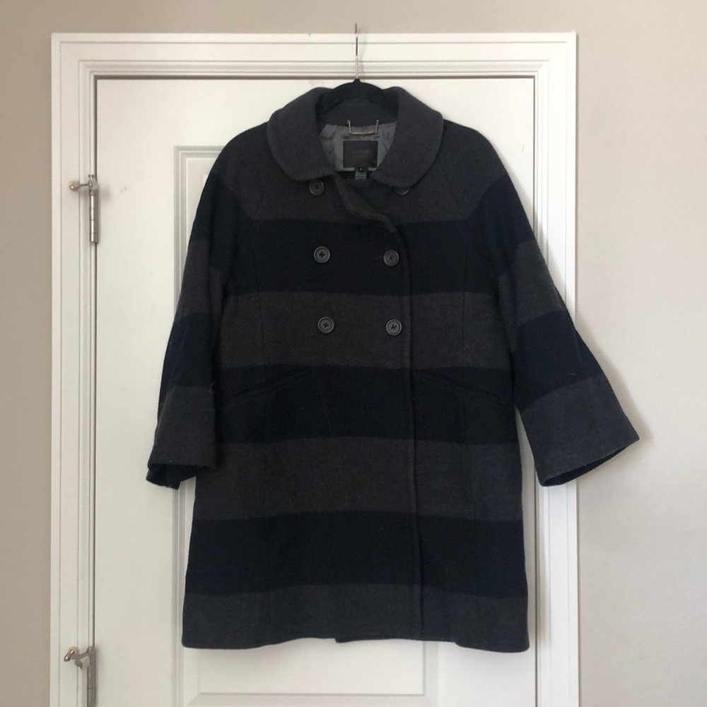 JCrew Collection Striped Pea Coat